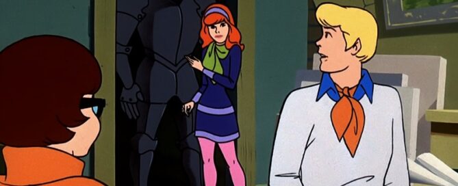 Daphne being startled by the Black Knight