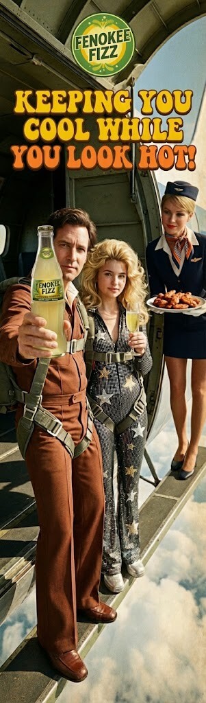 Skydiver Ad for Fenokee Fizz