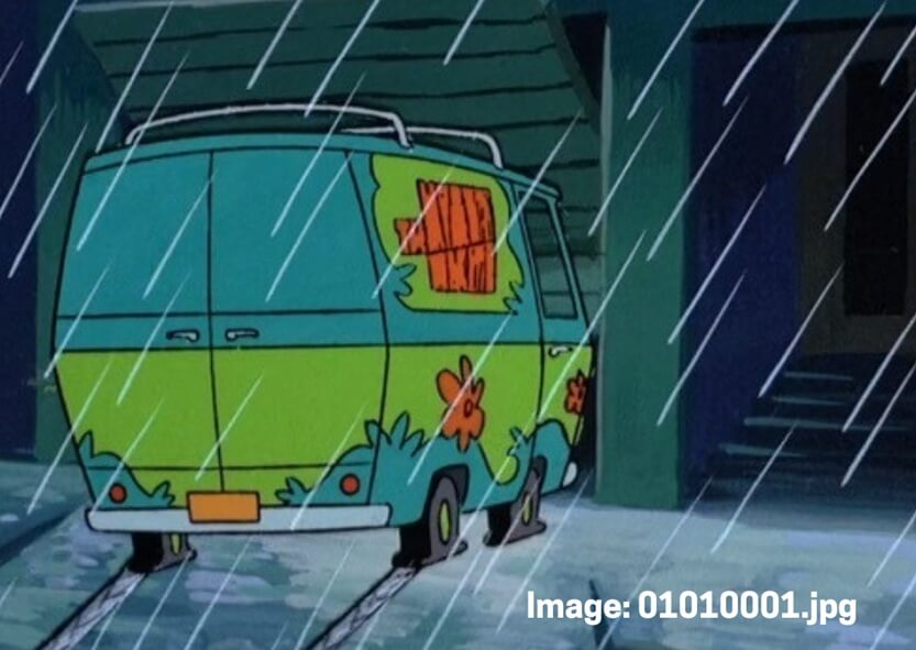 01010001 - crashed mystery machine
