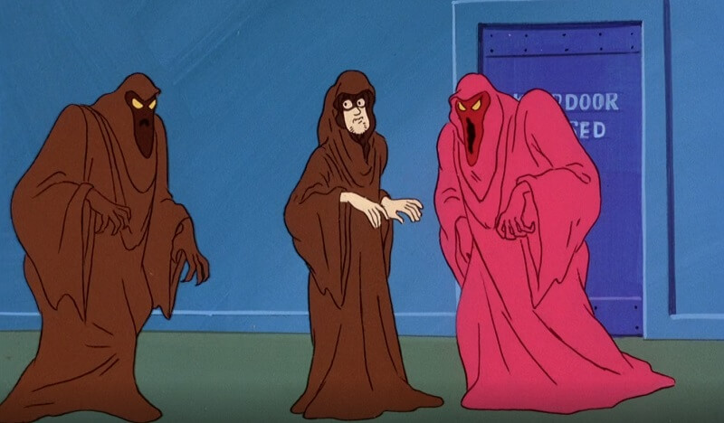 Shaggy in a robe with strawberry and chocolate phantom