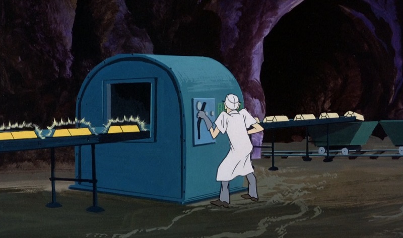 Dr. Coffin at his Bread packaging machine