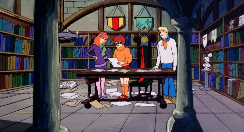 The gang in the library