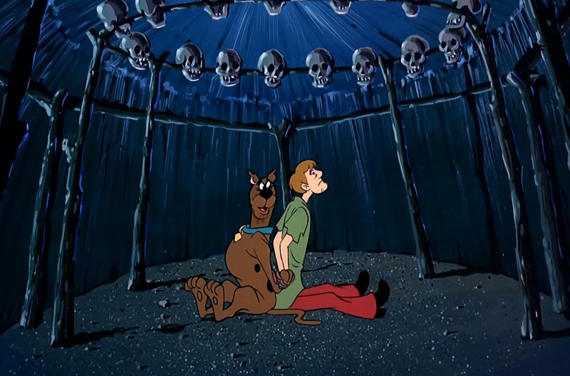 Scooby and Shaggy tied up in tent