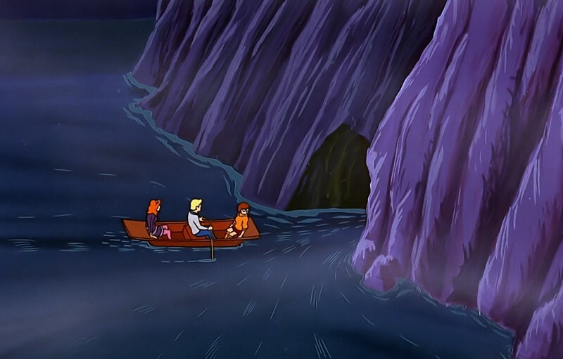 Freddy and girls in a boat