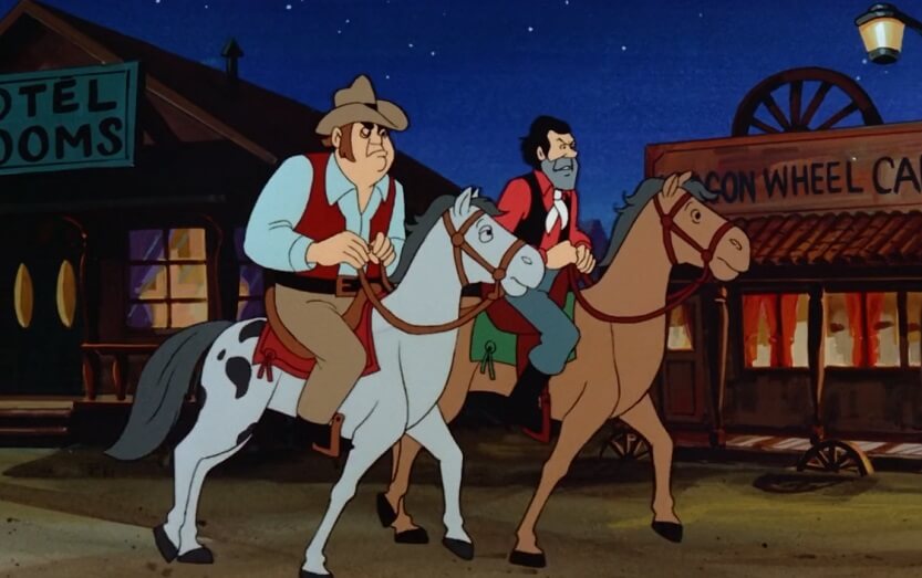 Train Robbers on their horse
