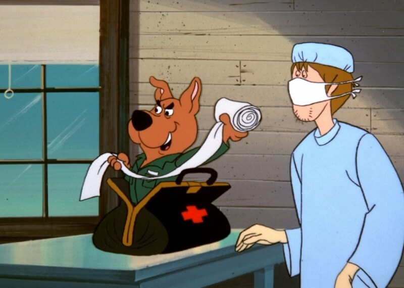 Scrappy throwing toilet paper