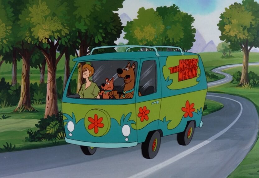 Scooby driving mystery machine