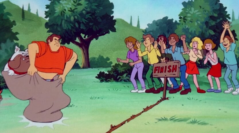 Scooby in a Potato Sac Race