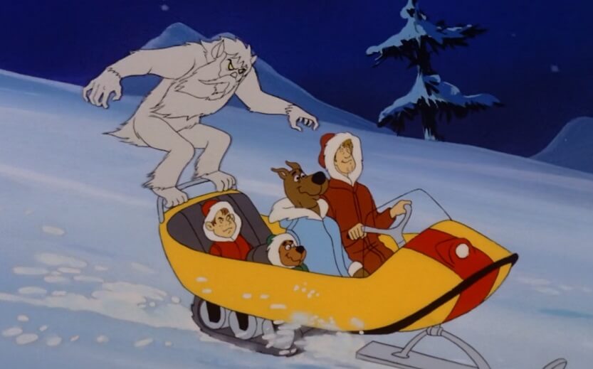 Abominable Snowman on a snowmobile