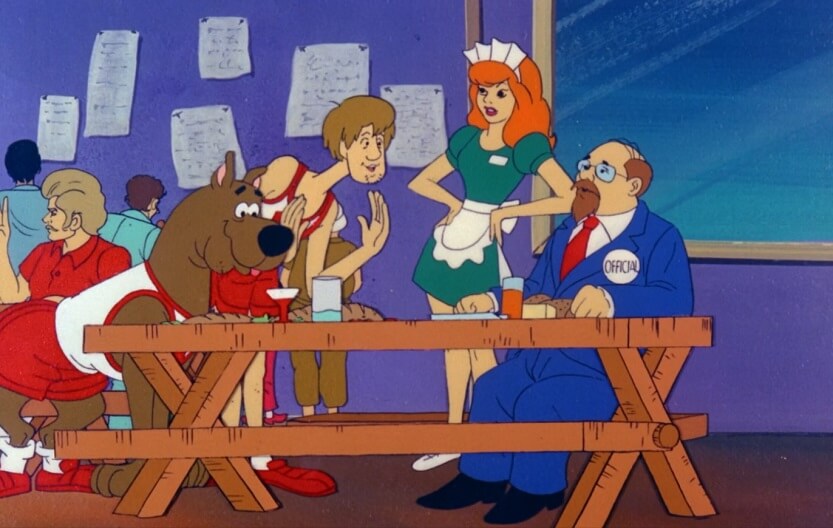 Daphne as waitress