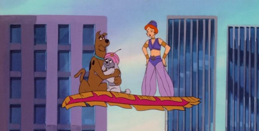 Scooby on a flying carpet