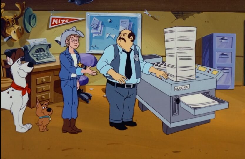 Dusty, Yabba and Scrappy with the Police Chief