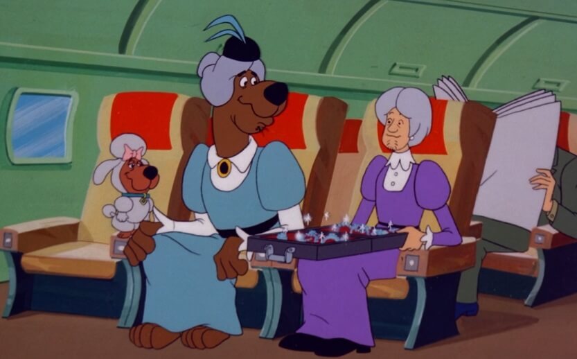 Scooby and Shaggy dressed as old ladies