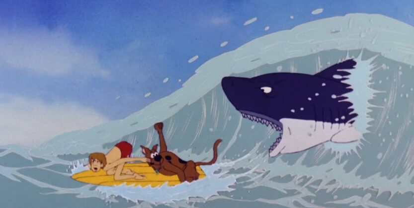 Shark chasing Scooby