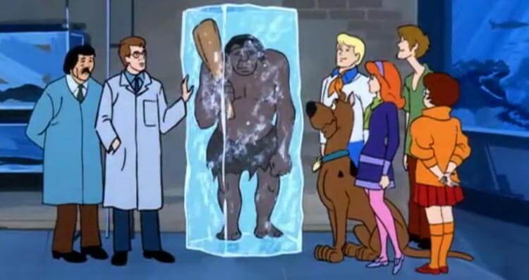 Professor Wayne and Frozen Caveman