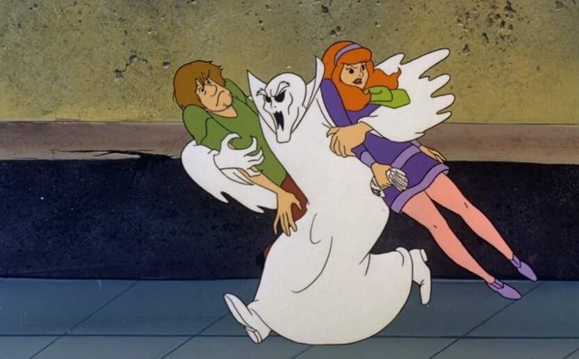 The Specter grabbing Shaggy and Daphne
