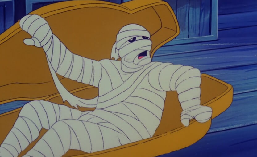 Mummy getting out of his Sarcophagus