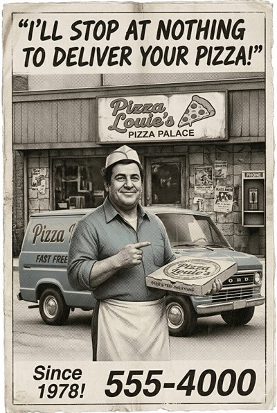 Pizza Louie advertiesment