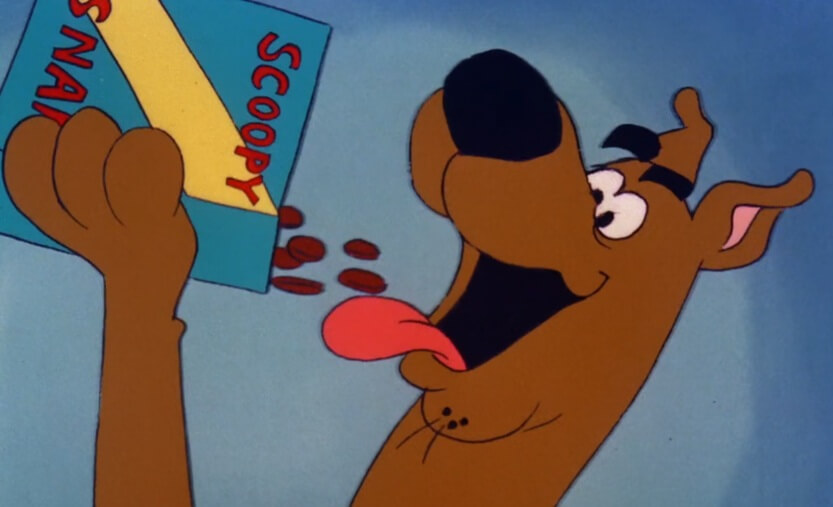 Scooby eating snacks