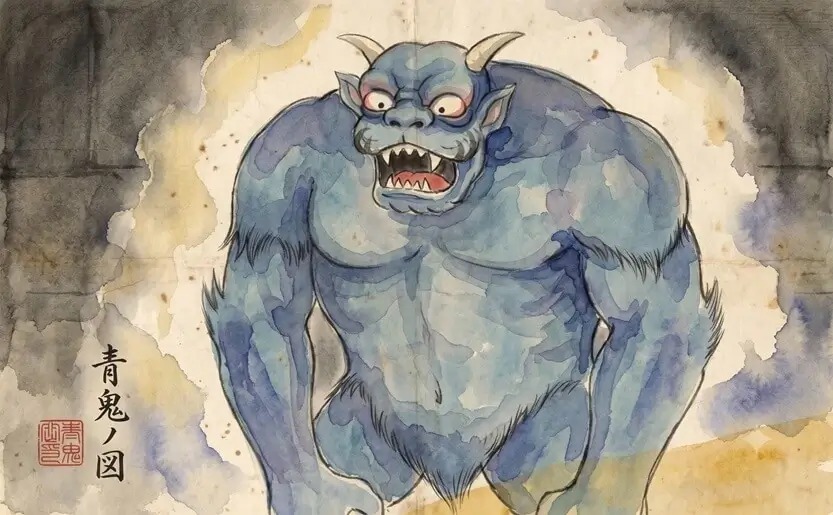 moon monster watercolor