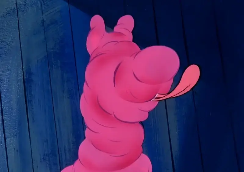 Scooby licking cotton candy off face