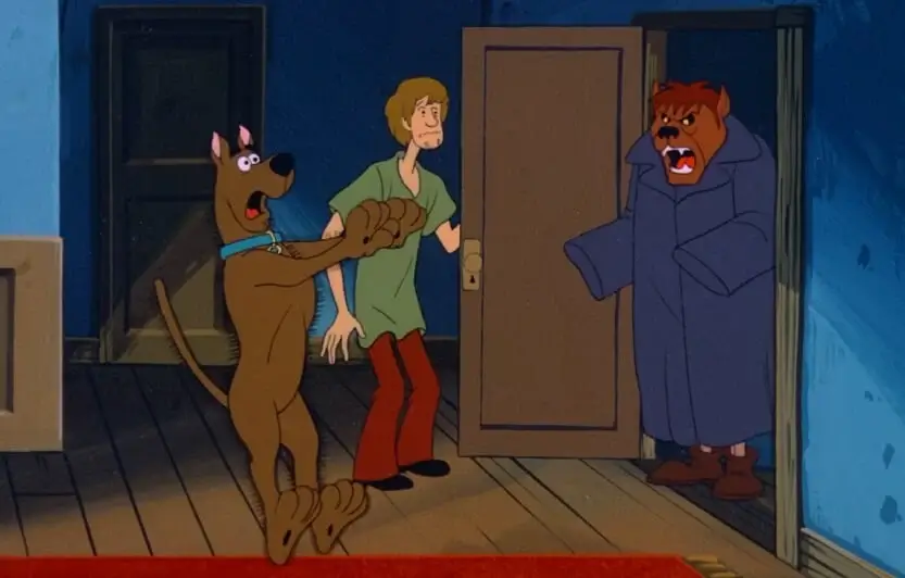 Scrappy dressed as a werewolf