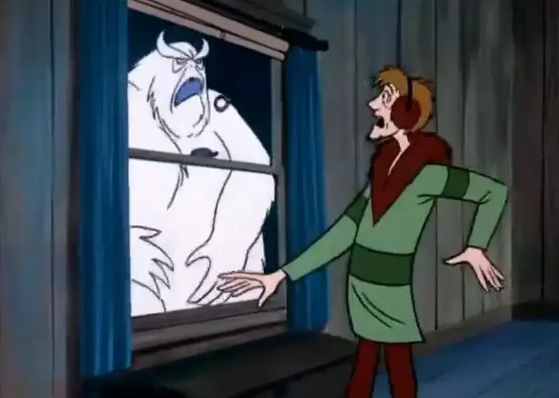 Shaggy Spooked by Snow Ghost