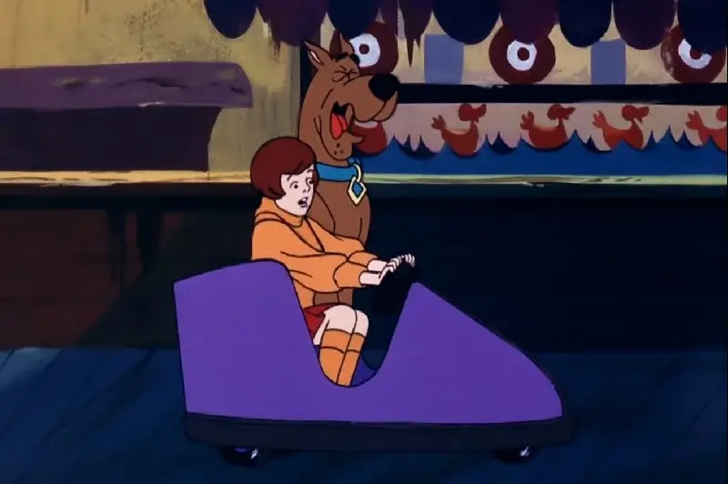 Velma driving without her glasses