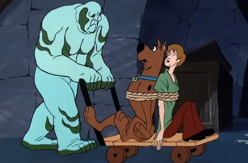 Scooby and Shaggy tied up
