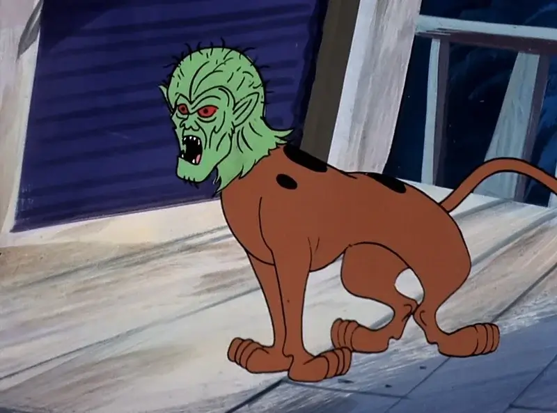 Scooby wearing wolfman mask