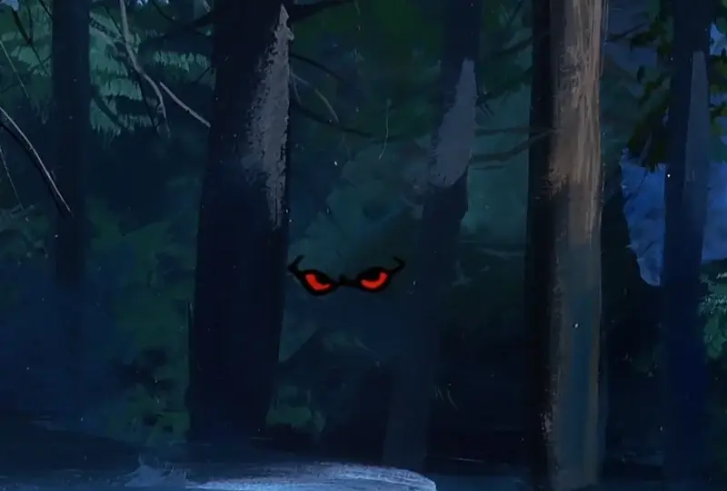 red eyes in the woods